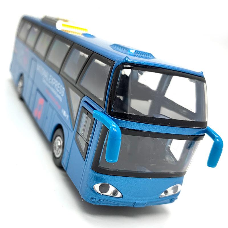 Alloy Passenger Bus Model Acousto-optic Huili Five-door Bus Toy Model