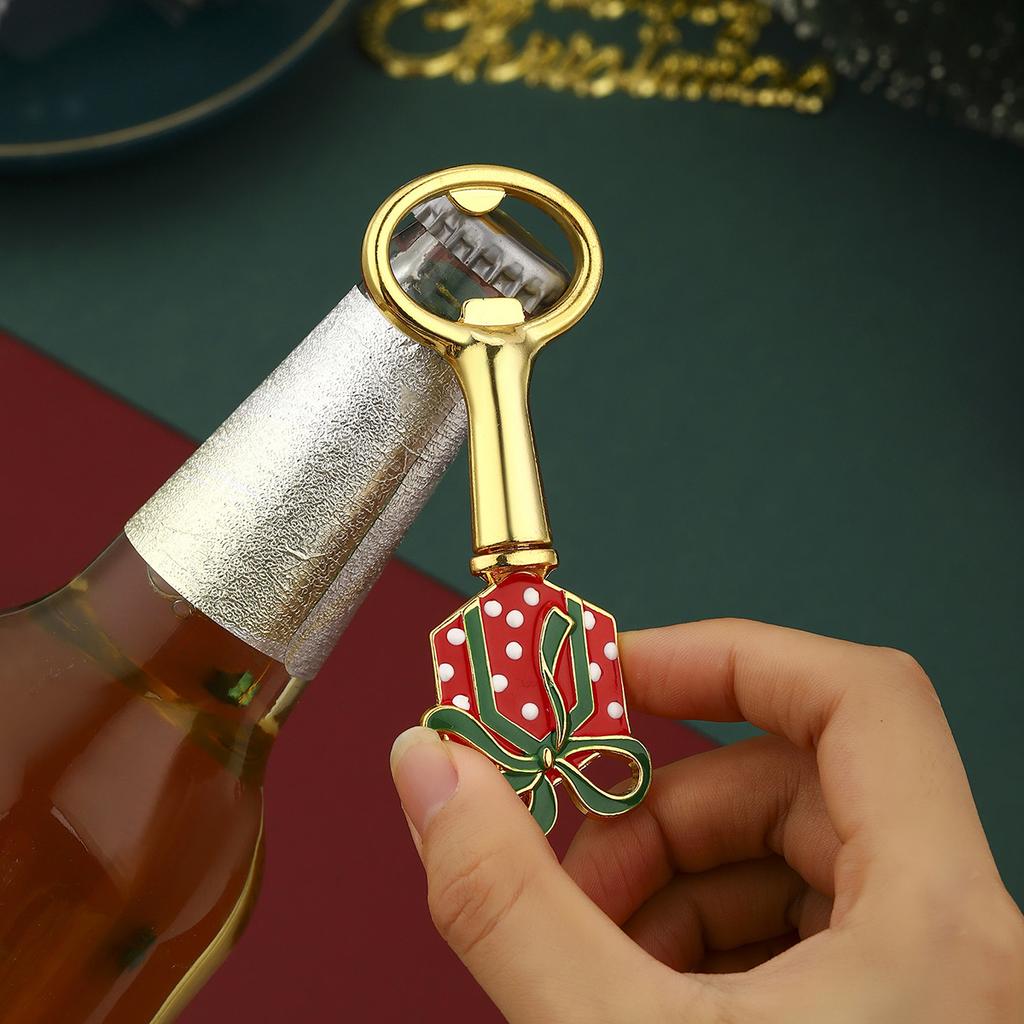 1pc New Christmas Bottle Opener Creative Dog Bear Gift Hat Design Beer Bottle Opener Screwdriver Small Gift