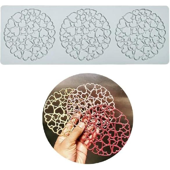 Силиконовые формы в виде полых листьев, формы для шоколада в виде сердца, геометрическая 3D силиконовая форма, форма для шоколадных конфет в виде листьев, форма для сахара, украшение для торта, топ для капкейков N_Heart_14.4*5*0.12inch