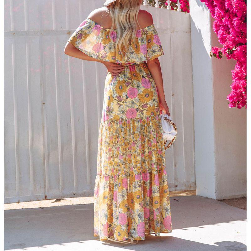 2023 Summer Ladies Tie-Dye Stitching Print Sexy Dress Dress