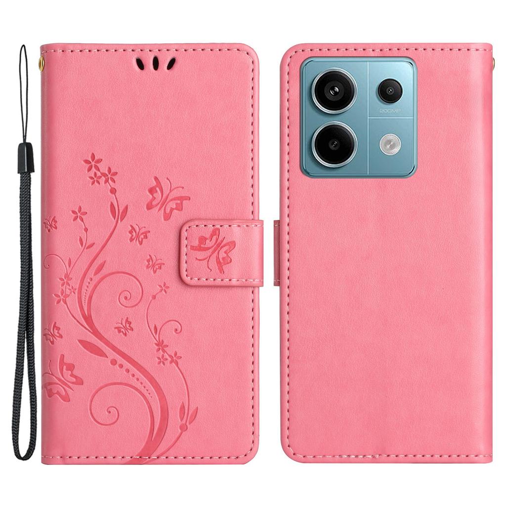 For Xiaomi Redmi Note 13 5G Case Butterfly Pattern PU Leather Wallet Phone Cover