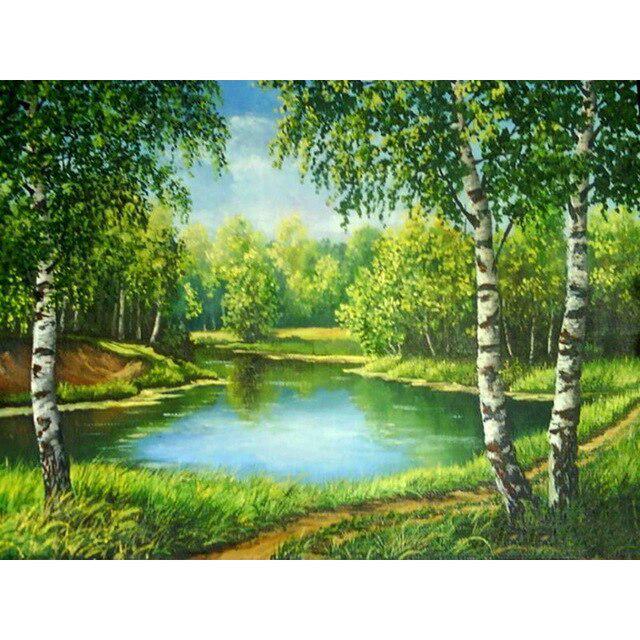 DIY 5D Diamond Painting Landscape Bridge Full Round Diamond Embroidery Scenery