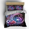 Moon Wolf Floral Decor Set Bedding Set with 1 Duvet Cover 2 Pillowcases Single Double King Queen, Gift
