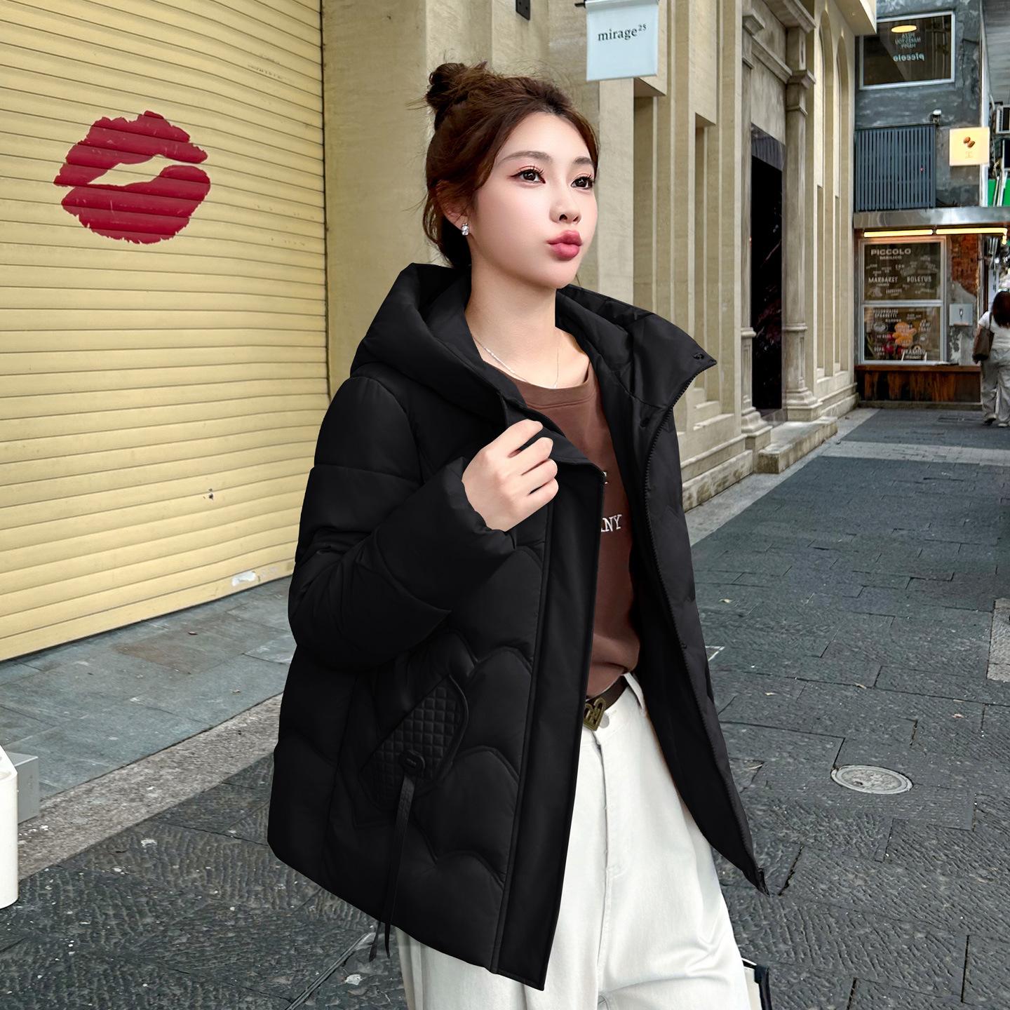 

Новая зимняя хлопковая куртка, Хлопковая куртка, Универсальная свободная и стильная приталенная хлопковая куртка с капюшоном, Простая женская куртка XXXL