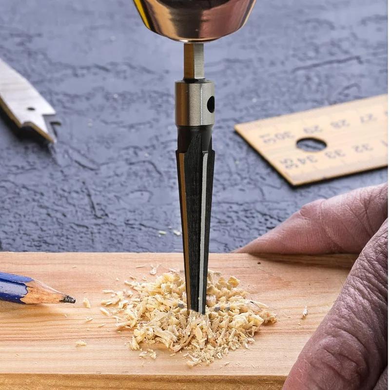 Handheld Tapered Hex Reamer Electric Drills Hexagonal T Handle Taper Reamers Metal Woodwork Hole-processing Reamer Tool Supplies