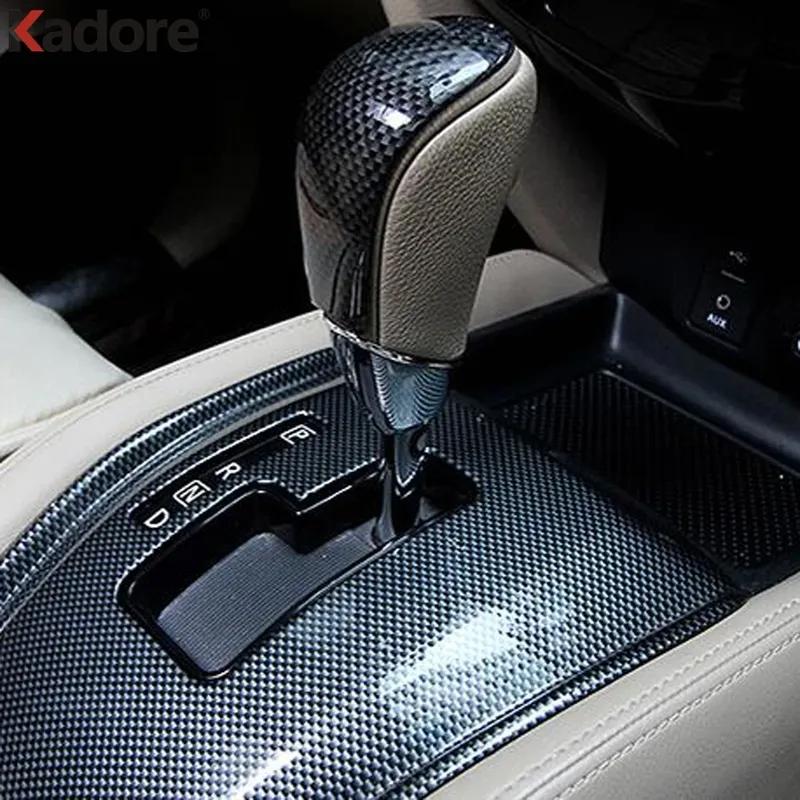 Car Gear Shift Knob Head Cover Trim For Nissan X-trail X Trail T32 2014-/Rogue 2014-2016 Carbon Fiber Interior Accessories