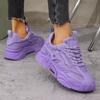 Fashion Spring Purple Platform Sneakers Thick Sole Sports Shoes Mesh Breathable Casual Sneakers Women Shoes Slip-on Ladies Sneakers