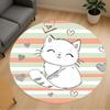 1pc Cat Love Round Chair Mat Area Rug - Non-Slip, Floor Mat for Office, Bedroom, and Indoor Decor C1125612