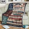 Son Fleece Blanket from Mom, Gift for Son, Inspirational Blanket, Birthday Graduation Christmas Gift, Loving Message Throw Blanket