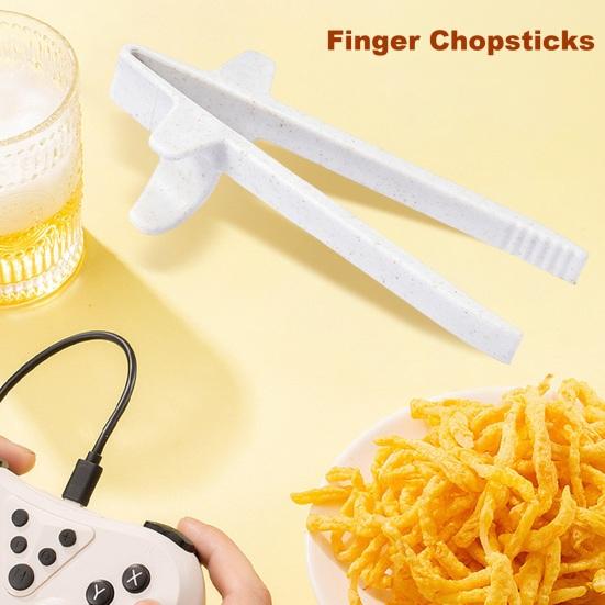 1 pár prstových hůlek, opakovaně použitelných, potravinářských, hráčských hůlek, kleště na svačinu, chytač chipsů, nástroje, držák na jídlo, klip, pinzeta, hráčský vánoční dárek