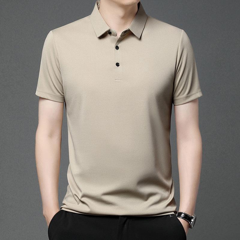 Men s Summer Breathable Ice Silk Short Sleeve Polo Shirt XXXXL