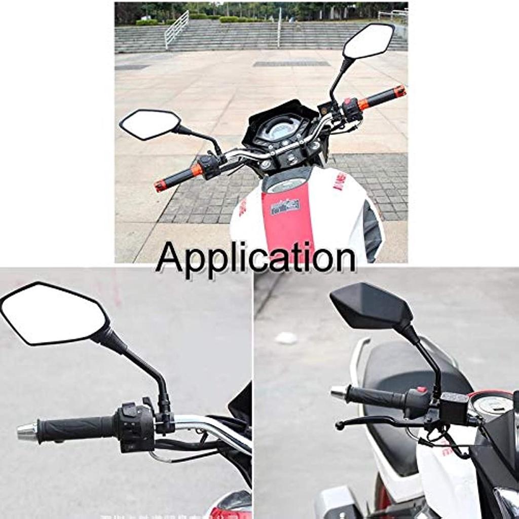 Paar Spiegel für Motorräder Universal-Lineal für Roller ATV Fahrrad Fahrrad Gewindebolzen 10 mm