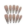 Pure Hand-wearing Nails with Gentle Temperament, Sequins, French Long Nails with Removable Nail Art Products