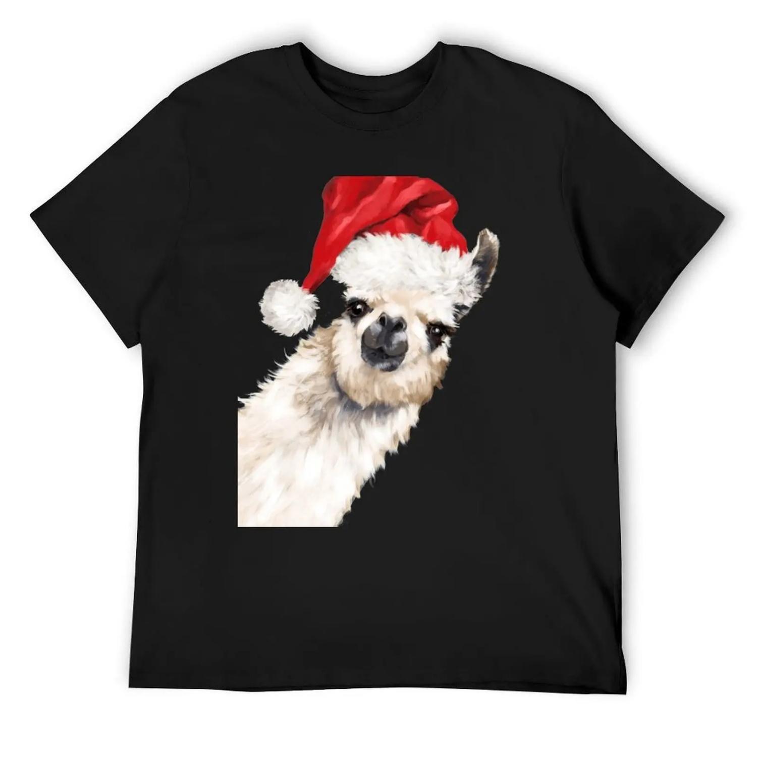 

Christmas Sneaky Llama in Green T-Shirt customs design your own croswit shirt man Blouse funny shirt cotton t shirts men XXXXXL чорний