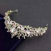 Vintage Pink Floral Crown Elegant Princess Rhinestone Tiara Trendy Crown Hair Accessory  Wedding