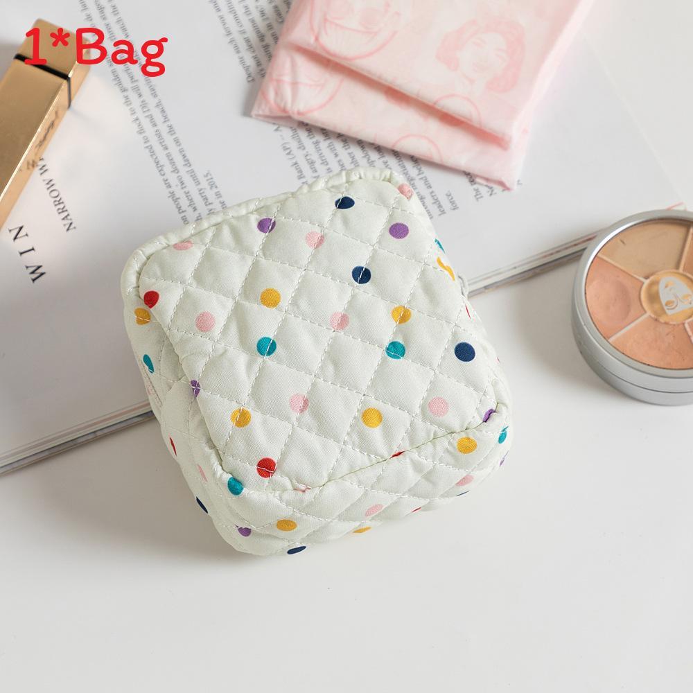 Floral Polyester Breathable Sanitary Pad Storage Bag For Girls Travel And Daily Use