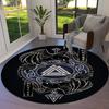 Tree of Life Viking Yggdrasil Valknut Round Carpet Rug for Living Room Bedroom Sofa Decor,Kid Paly Area Rug Non-slip Floor Mat