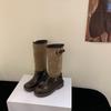 Coarse heel French retro knee boots women's boots autumn new high knight boots