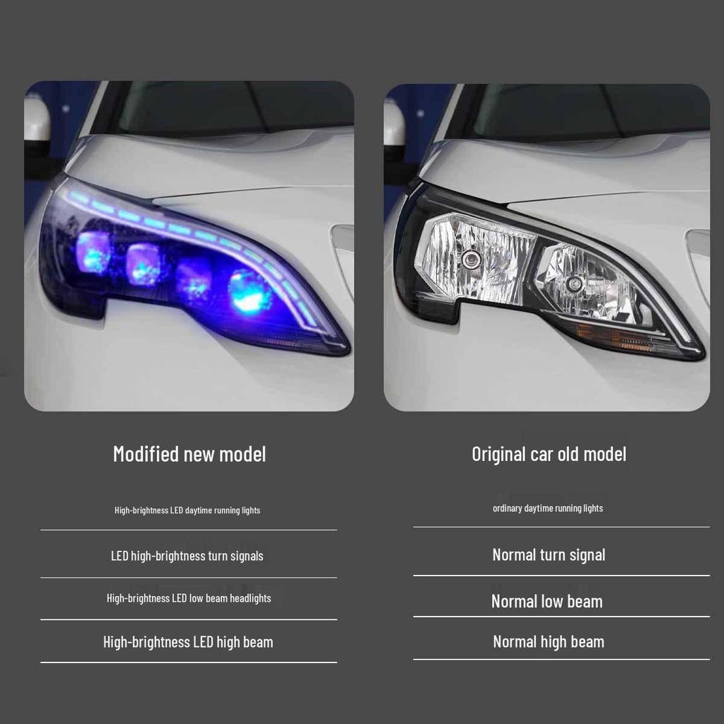 Fits 2016-2019 Peugeot 4008/5008 headlights with crystal lenses and LED sequential turn signals.