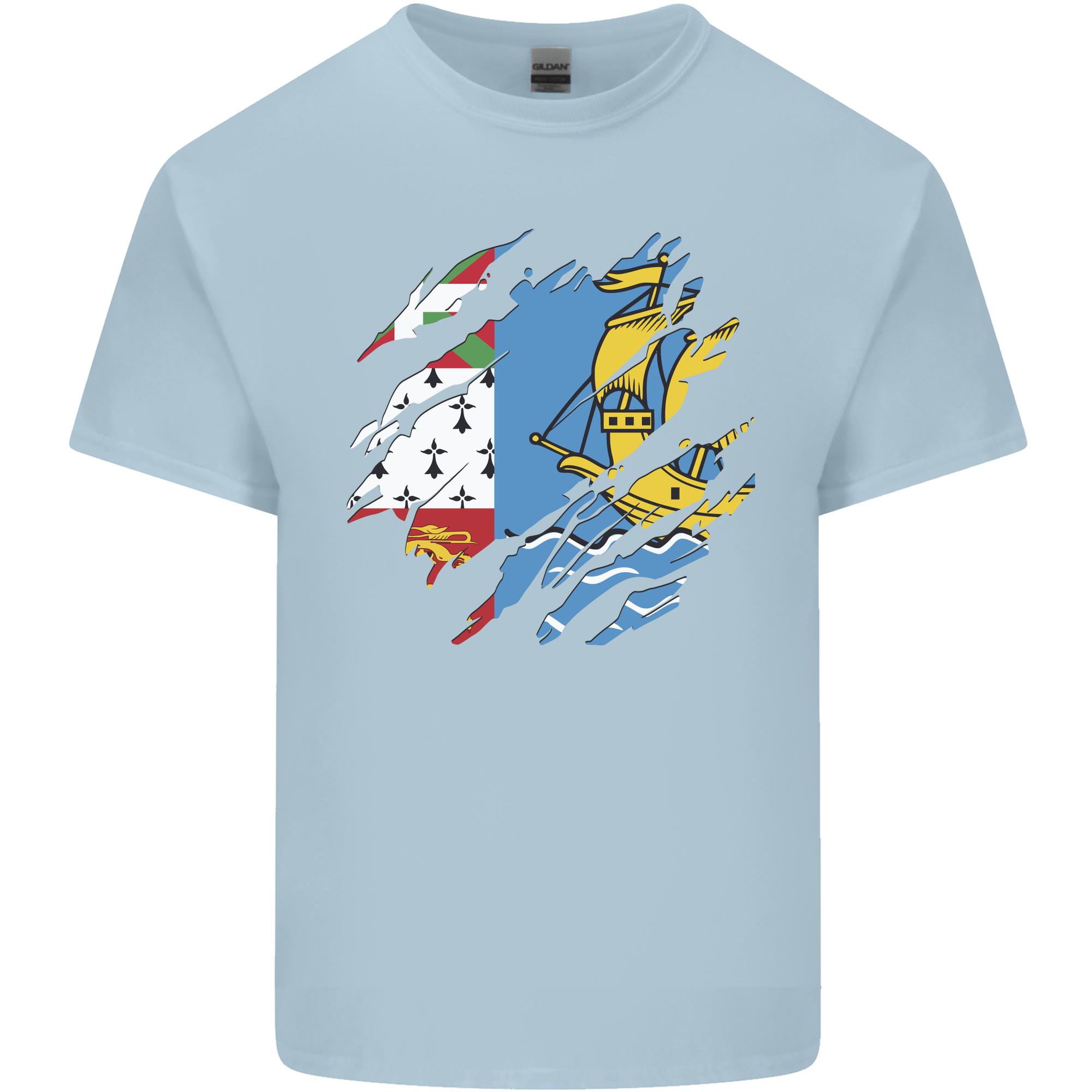 Torn Flag Saint Pierre and Miquelon Unisexs Light Cotton TShirt S
