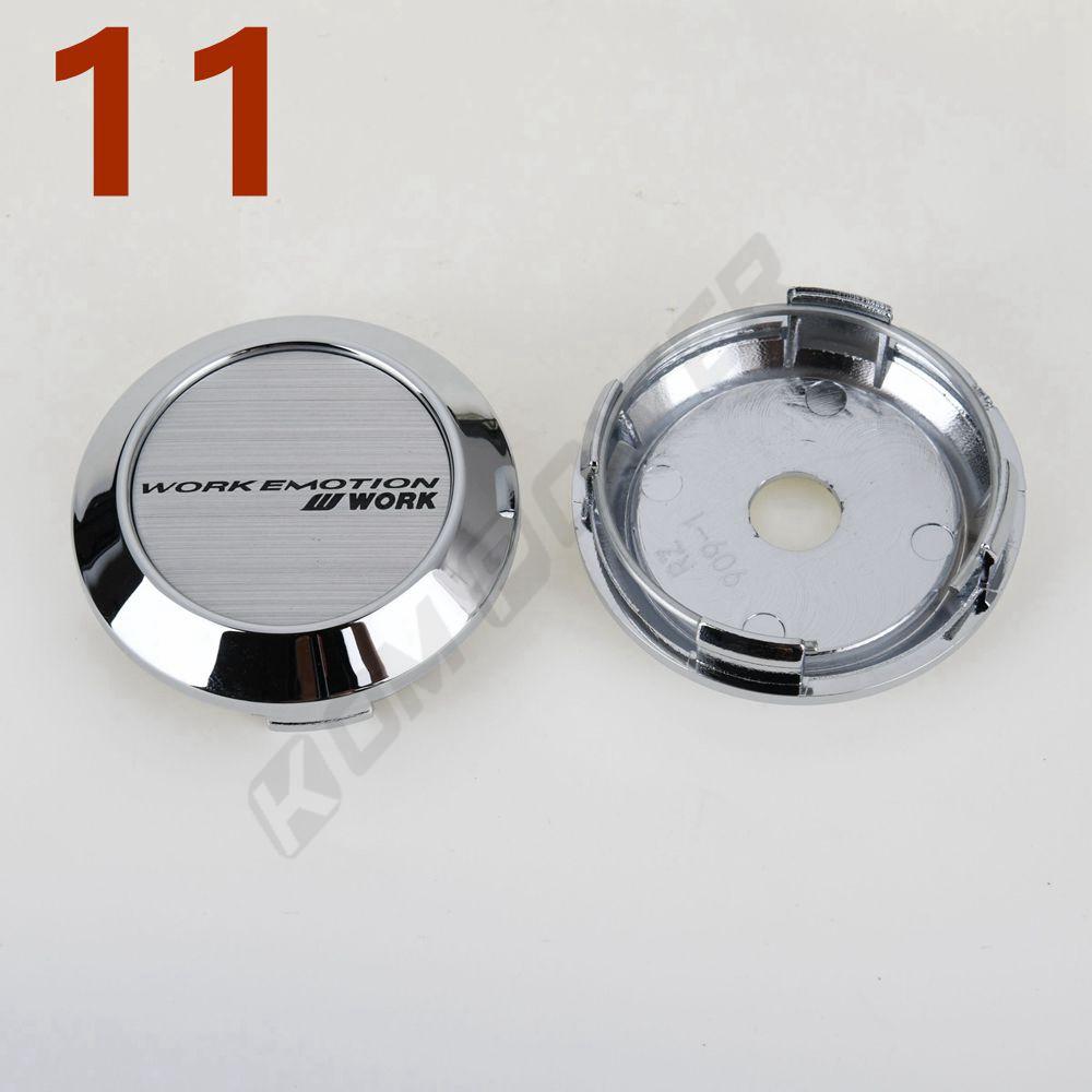 4PCS OD 64MM / ID 60MM Sport Rim Center Wheel Cap WORK EMOTION MEISTER VS Emblem Sticker Wheel Cover Hub Cap Silver & Black