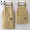 1pc Resistant Dirt Apron Korean Aprons For Restaurant Work Chef Waiter Adjustable Household Kitchen Cleaning Apron Work Clothes