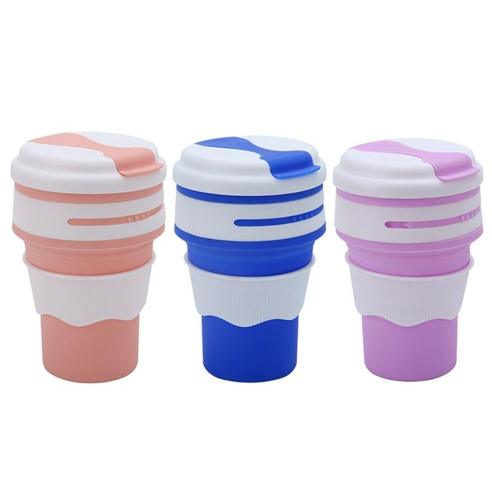 High Temperature  Resistant Silicone Tea Coffee Cup 350ml Collapsible Drinking  Cup  Sports