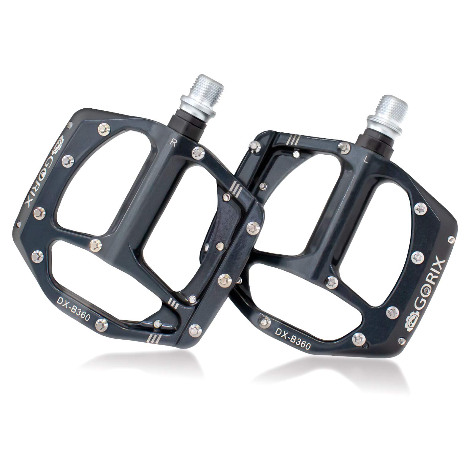 

GORIX Bicycle Pedals Wide Road Bike Cross Bike MTB Bicycle Flat Pedals Black (B360) Anti-Slip чёрный