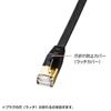 SANWA SUPPLY LAN Cable CAT7 (3m) Flat Anti-Break RJ45 Connector 10Gbps/600MHz Gigabit Ethernet Cable Black KB-FLU7-03BK