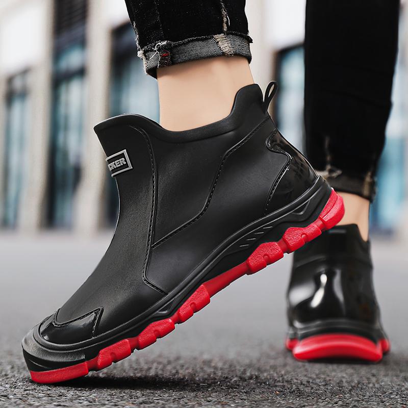 Men's outdoor comfortable fashion casual rain boots anti slip waterproof high top wear-resistant comfortable fishing water shoes