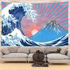 Berg Fuji, Japan Wandteppich Kunstdruck Wandteppich Die große Welle von Kanagawa Wandbehang Dekoration Japanischer Wandteppich