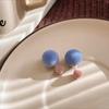 Elegant Two-Tone Round Ball Earrings: Double-Sided, High-End, Cute Studs for Daily Wear