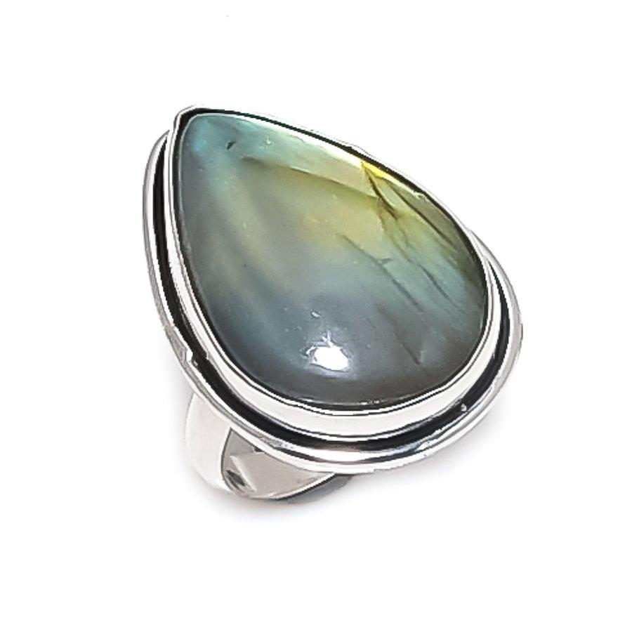 Labradorite Gemstone 925 Sterling Silver Jewelry Ring Size 7