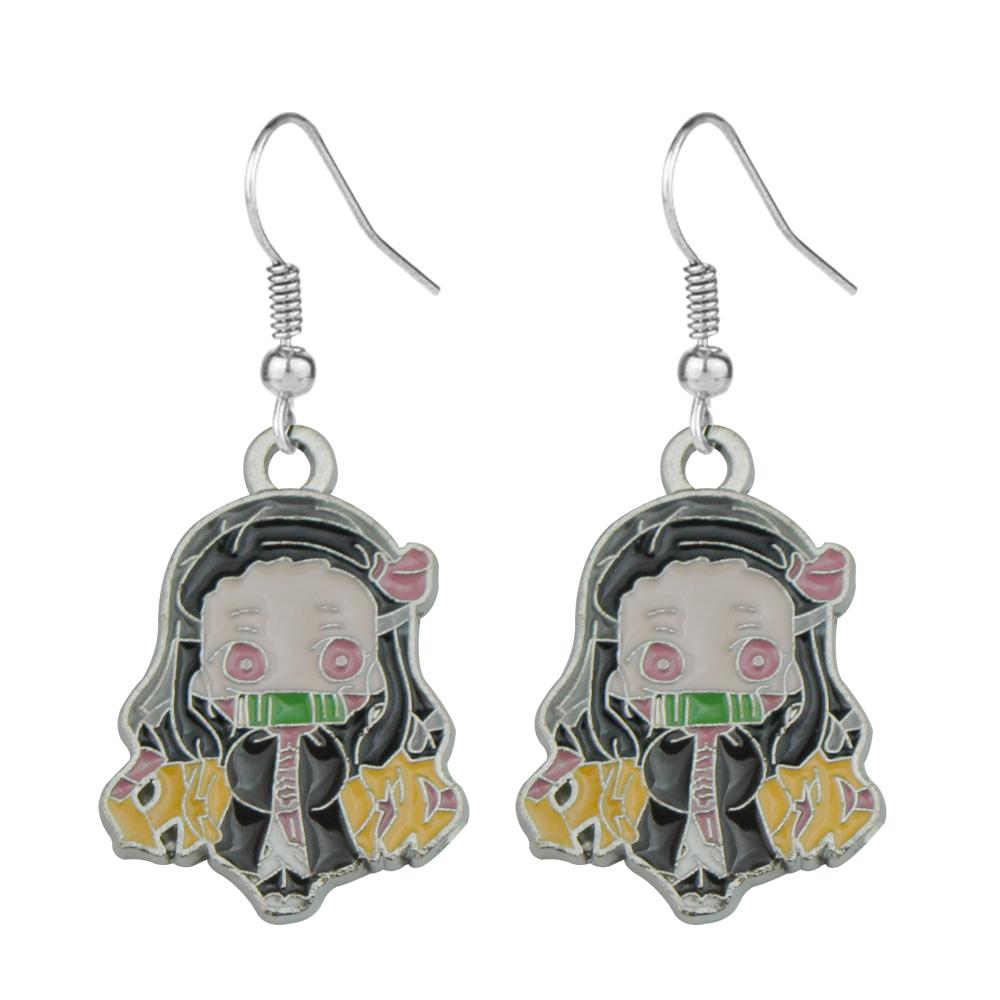 Náušnice Demon Slayer Cosplay Prop Kimetsu No Yaiba Tanjirou Kamado 1 Pár Postavy Trendy Šperky