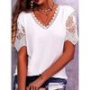 TIFICY Damenmode, lässig, Sommer, Frühling, einfarbig, bedruckt, kurzärmelig, V-Ausschnitt, Blusen und Hemden