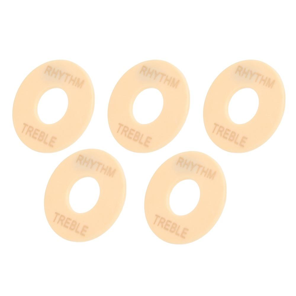5PCS Cream+Gold Letter Toggle Switch Washer Plastic Guitar Switch Ring Electric Guitar