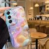 Phone Case: 2D Flat Samsung Galaxy A34 A35 M05 M06 S20 S22 S21 FE Plus 5G Case, Shimmering Pink-Purple Shell, Christmas and Halloween Gift