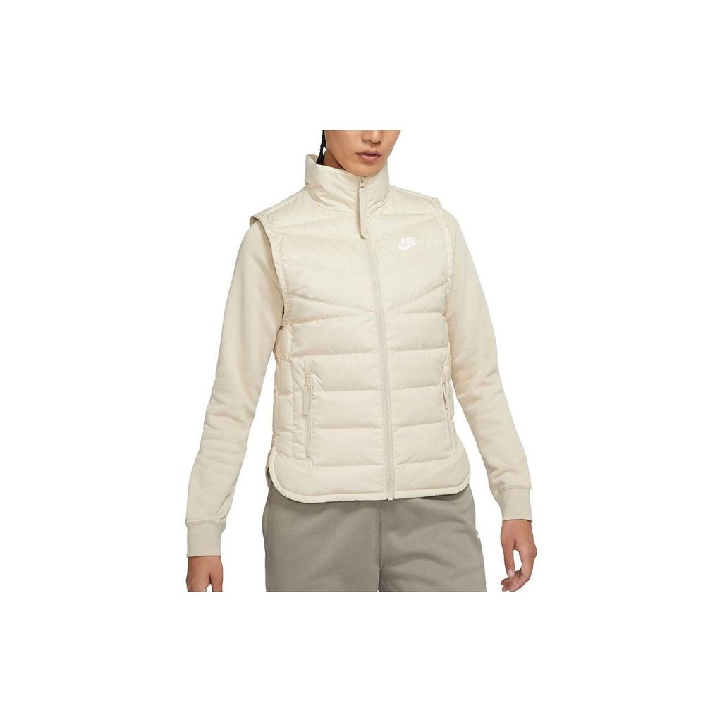 Nike Gilet Imbottito Donna con Stampa Logo, Zip, Collo Alto Caldo, Bianco DR1591-206