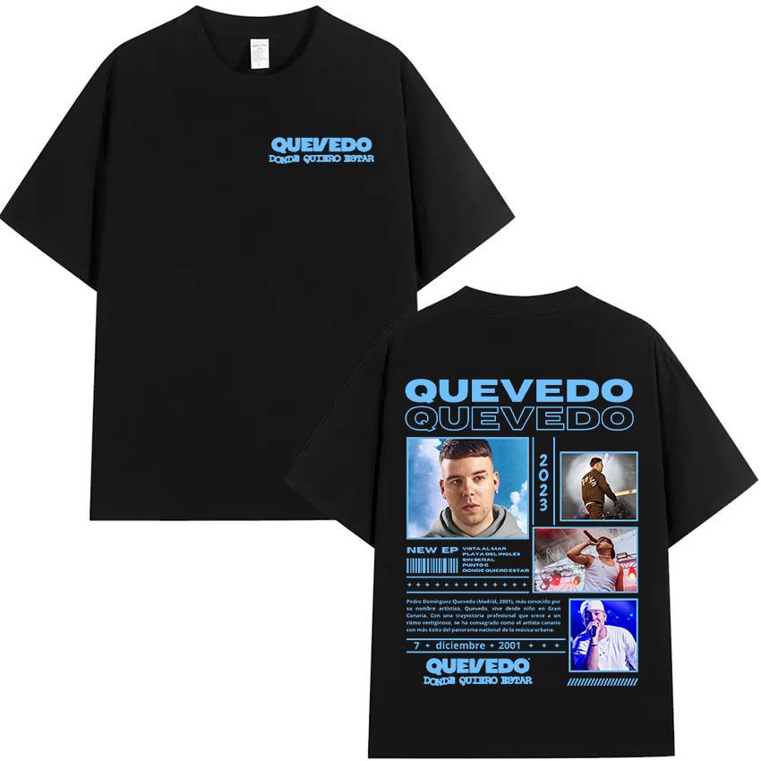 2025 Summer Rapper QUEVEDO Tour 2024 Graphic Mens High Quality Leisure Tshirts Man Retro 100 Pure Cotton Printed Tshirt