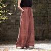 Mulheres vintage tie-dye calças de perna larga cinto solto verão algodão calças casuais femininas calças compridas