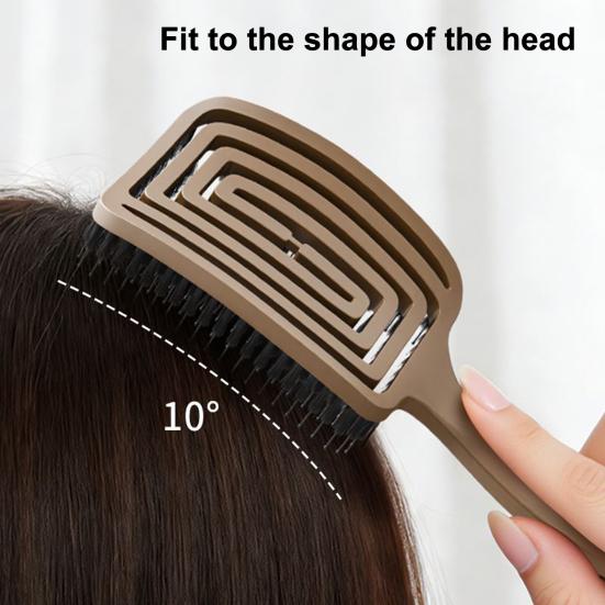 Boar Bristles Vented Paddle Brush Scalp Massage Hair Comb with Long Handle Blow