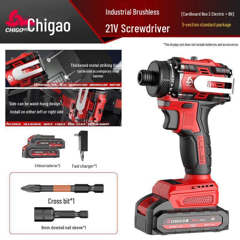 Brushless Rechargeable Electric Impact Driver and Screwdriver