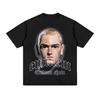 2025 New American Rap Star Cotton T-shirt Eminem 8 Miles Series Printed Short-sleeved Full Neckline Retro Casual Men