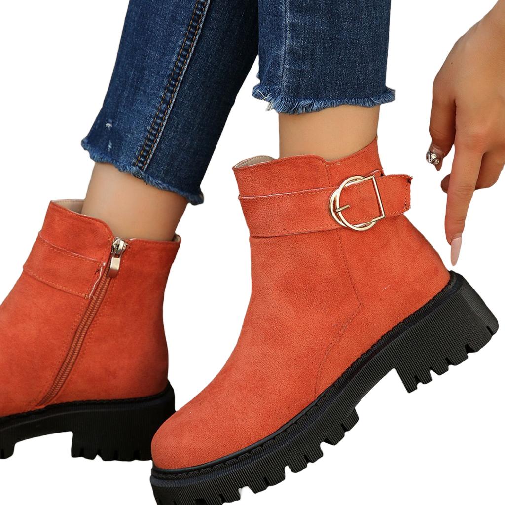 Women's Casual Side Zipper Boots - Flattering Versatile Boots for Fall and Winter