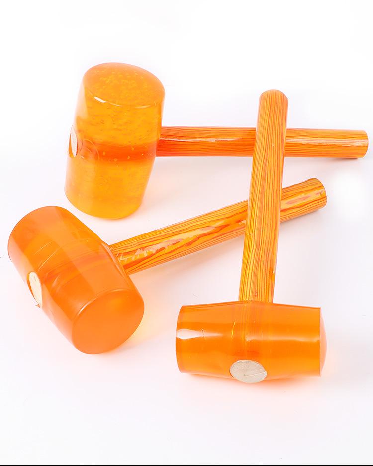 Transparenter Gummihammer mit Holzgriff - Kostenloser Versand