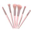 Cangzhou 6-Piece Portable Makeup Brush Set: Foundation, Eyeshadow, Loose Powder, Blush, Eyeliner, Detail.