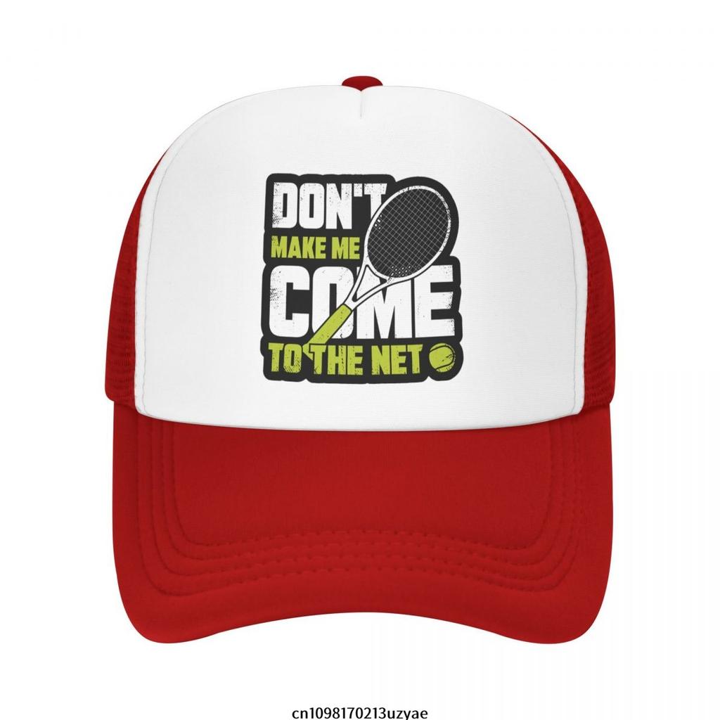 Dont Make Me Come To The Net Tennis Graphic Trucker Hat Polyester Adjustable Mesh Sport Cap