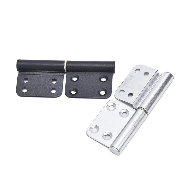 2PCS Aluminum door black flag hinge detachable 4 inch kitchen door hinges flag removable hardware toilet door removable hinge