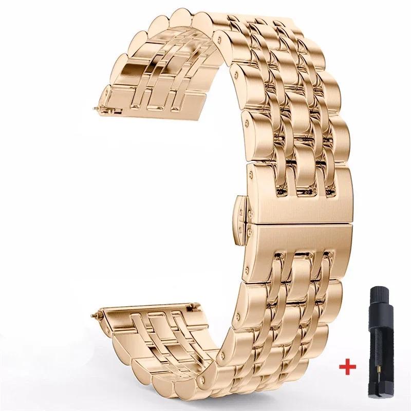 22mm 20mm Band for Samsung Galaxy Watch 3 4 5 45mm Gear S3 46mm 42mm Active2 40 44mm Stainless Steel Strap for Amazift BIP 2 GTR