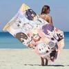 1pc Chibi Multiple Anime Boys Cute Beach Towel Microfiber Quick Dry Soft Bath Towel For Pool Beach Travel Kawaii Anime Fans Gift